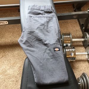 Dickies, skinny straight work pants.